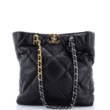 Chanel 19 Shopping Bag Quilted Leather Medium