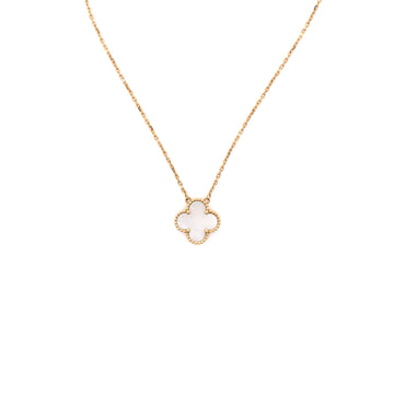 Van Cleef & Arpels Vintage Alhambra Pendant Necklace 18K Yellow Gold and Mother of Pearl