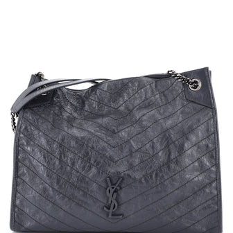 Saint Laurent Niki Shopping Tote Matelasse Chevron Leather Large