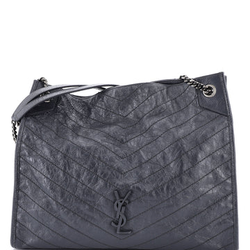 Saint Laurent Niki Shopping Tote Matelasse Chevron Leather Large