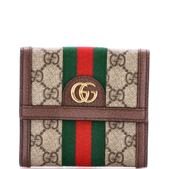 Gucci Ophidia Trifold Wallet GG Coated Canvas Compact