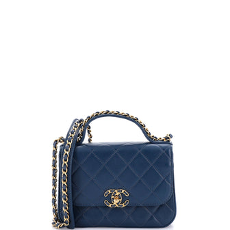 Chanel Chain Infinity Top Handle Bag Quilted Lambskin Mini