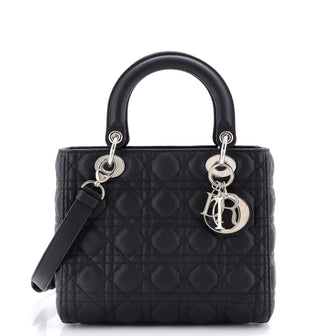 Christian Dior Lady Dior Bag Cannage Quilt Grained Calfskin Medium