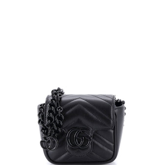 Gucci GG Marmont Flap Belt Bag Matelasse Leather Mini