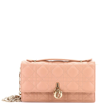 Christian Dior My Dior Top Handle Flap Bag Cannage Quilt Lambskin Mini