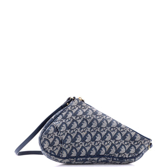 Christian Dior Vintage Saddle Bag Diorissimo Canvas Mini