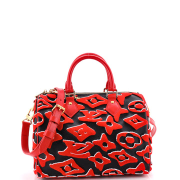 Louis Vuitton Speedy Bandouliere Bag Limited Edition Urs Fischer Tufted Monogram Canvas 25