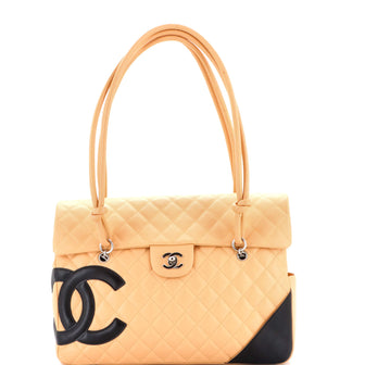 Chanel Cambon Flap Tote Quilted Leather Large