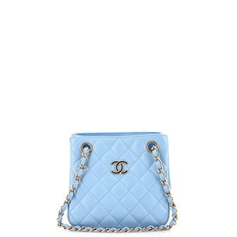 Chanel CC Square Bucket Tote Quilted Caviar Mini