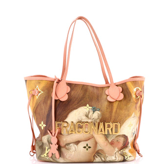 Louis Vuitton Neverfull NM Tote Limited Edition Jeff Koons Fragonard Print Canvas MM