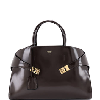 Salvatore Ferragamo Hug Top Handle Bag Leather Large