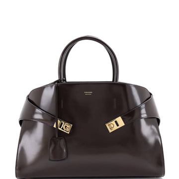 Salvatore Ferragamo Hug Top Handle Bag Leather Large