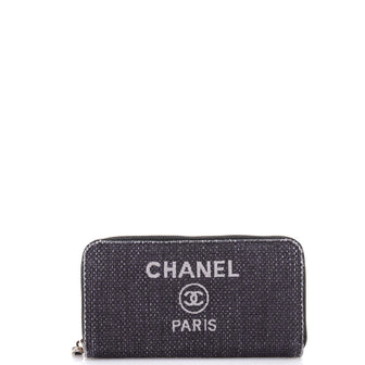 Chanel Deauville Flap Wallet Raffia Long