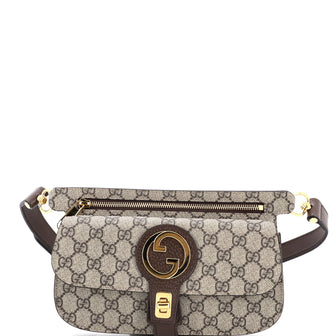 Gucci Blondie Flap Pocket Belt Bag GG Coated Canvas