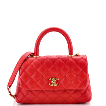 Chanel Coco Top Handle Bag Quilted Caviar Mini