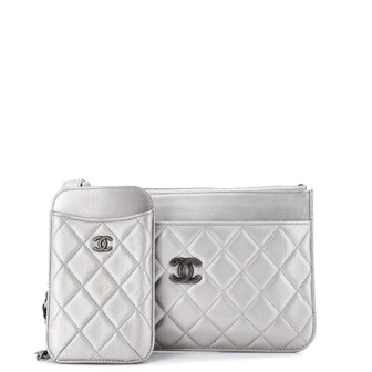 Chanel Multi Pochette Crossbody Bag Quilted Lambskin Medium