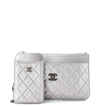 Chanel Multi Pochette Crossbody Bag Quilted Lambskin Medium