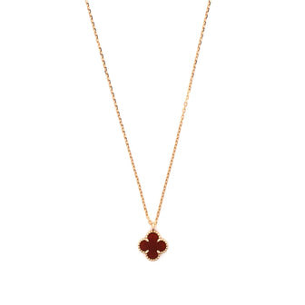 Van Cleef & Arpels Sweet Alhambra Pendant Necklace 18K Rose Gold and Carnelian