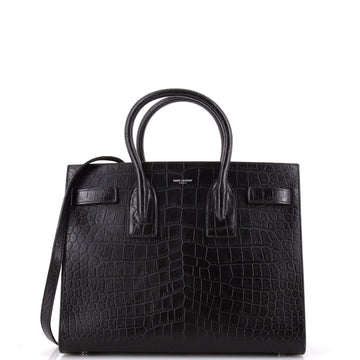 Saint Laurent Sac de Jour NM Bag Crocodile Embossed Leather Small