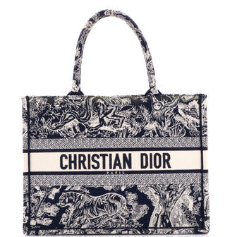 Christian Dior Book Tote Embroidered Canvas Medium