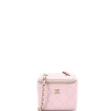 Chanel Classic Vanity Case with Chain Quilted Caviar Mini
