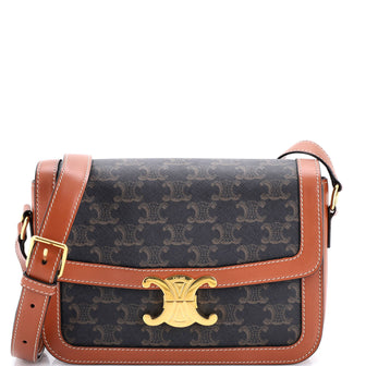 Celine Triomphe Shoulder Bag Triomphe Coated Canvas Medium