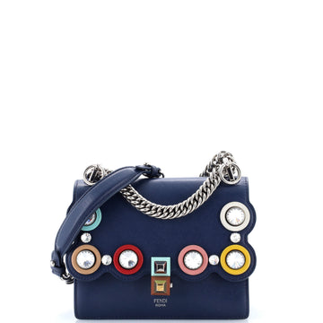 Fendi Eyelet Kan I Bag Leather with Crystals Small