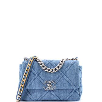 Chanel 19 Flap Bag Quilted Denim Medium