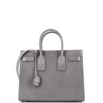 Saint Laurent Sac de Jour NM Bag Crocodile Embossed Leather Small