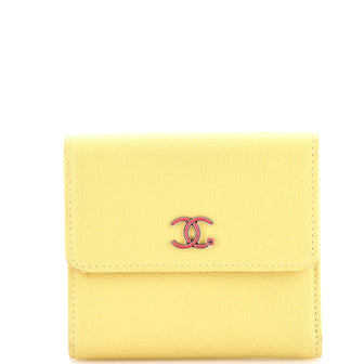 Chanel CC Trifold Flap Wallet Goatskin Small