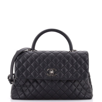 Chanel Coco Top Handle Bag Quilted Caviar Medium