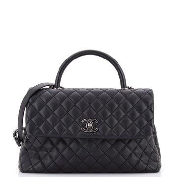 Chanel Coco Top Handle Bag Quilted Caviar Medium