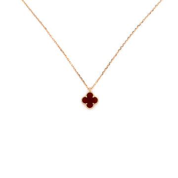 Van Cleef & Arpels Sweet Alhambra Pendant Necklace 18K Rose Gold and Carnelian