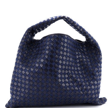 Bottega Veneta Hop Hobo Intrecciato Leather and Denim Large