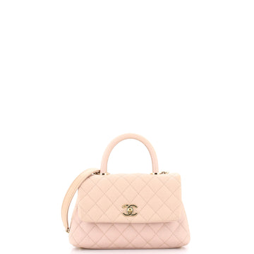 Chanel Coco Top Handle Bag Quilted Caviar Mini