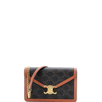 Celine Margo Triomphe Wallet on Chain Triomphe Coated Canvas
