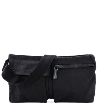 Gucci Vintage Double Belt Bag GG Canvas with Leather