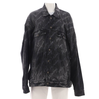 Balenciaga Scribble Logo Jacket Printed Denim