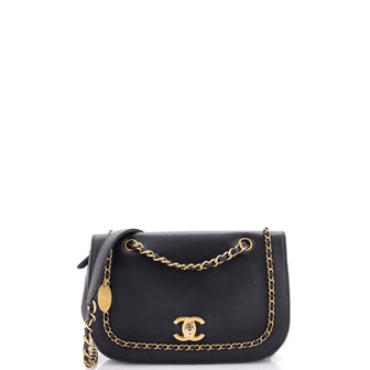 Chanel Chain Around CC Flap Bag Lambskin with Caviar Small