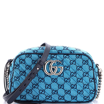 Gucci GG Marmont Shoulder Bag Multicolor Diagonal Quilted GG Canvas Small
