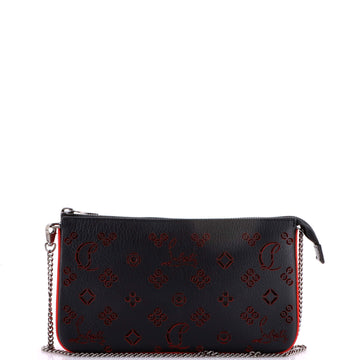 Christian Louboutin Loubila Chain Clutch Perforated Leather