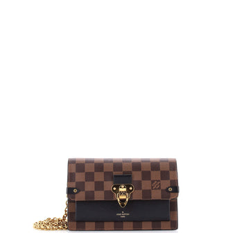 Louis Vuitton Vavin Chain Wallet NM Damier with Leather