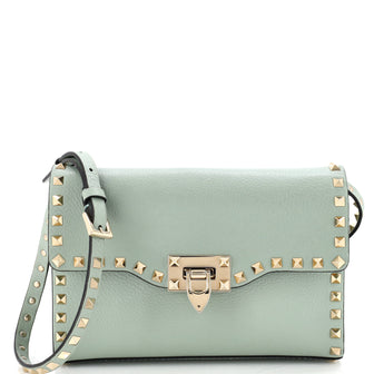 Valentino Garavani Rockstud Flip Lock Flap Bag Leather Medium