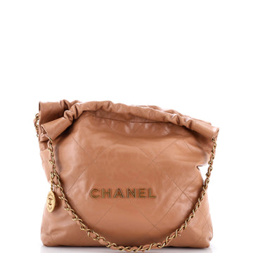 Chanel 22 Chain Hobo Quilted Calfskin Small