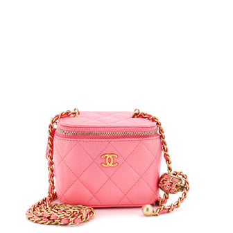 Chanel Pearl Crush Vanity Case with Chain Quilted Lambskin Mini