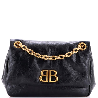 Balenciaga Monaco Chain Flap Shoulder Bag Leather Mini