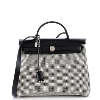 Hermes Herbag Zip Criss Viking Toile and Leather 31