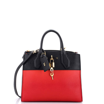 Louis Vuitton City Steamer Handbag Leather PM