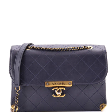 Chanel Around The Corner Flap Bag Quilted Lambskin Medium