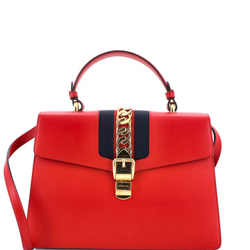 Gucci Sylvie Top Handle Bag Leather Medium